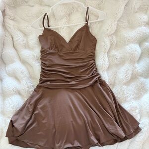 Princess Polly Anderson Mini Dress Elegant Brown Women's Mini Dress